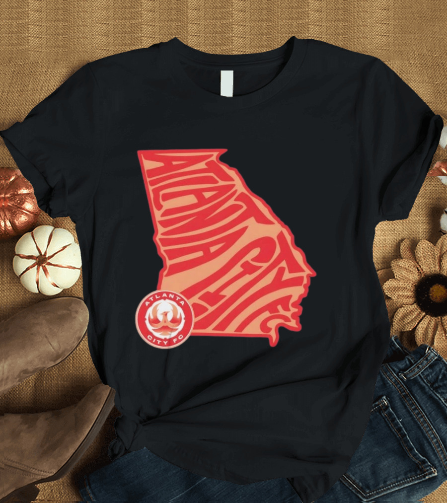 Atlanta City FC Groovy Team State Map Ensemble T-Shirt
