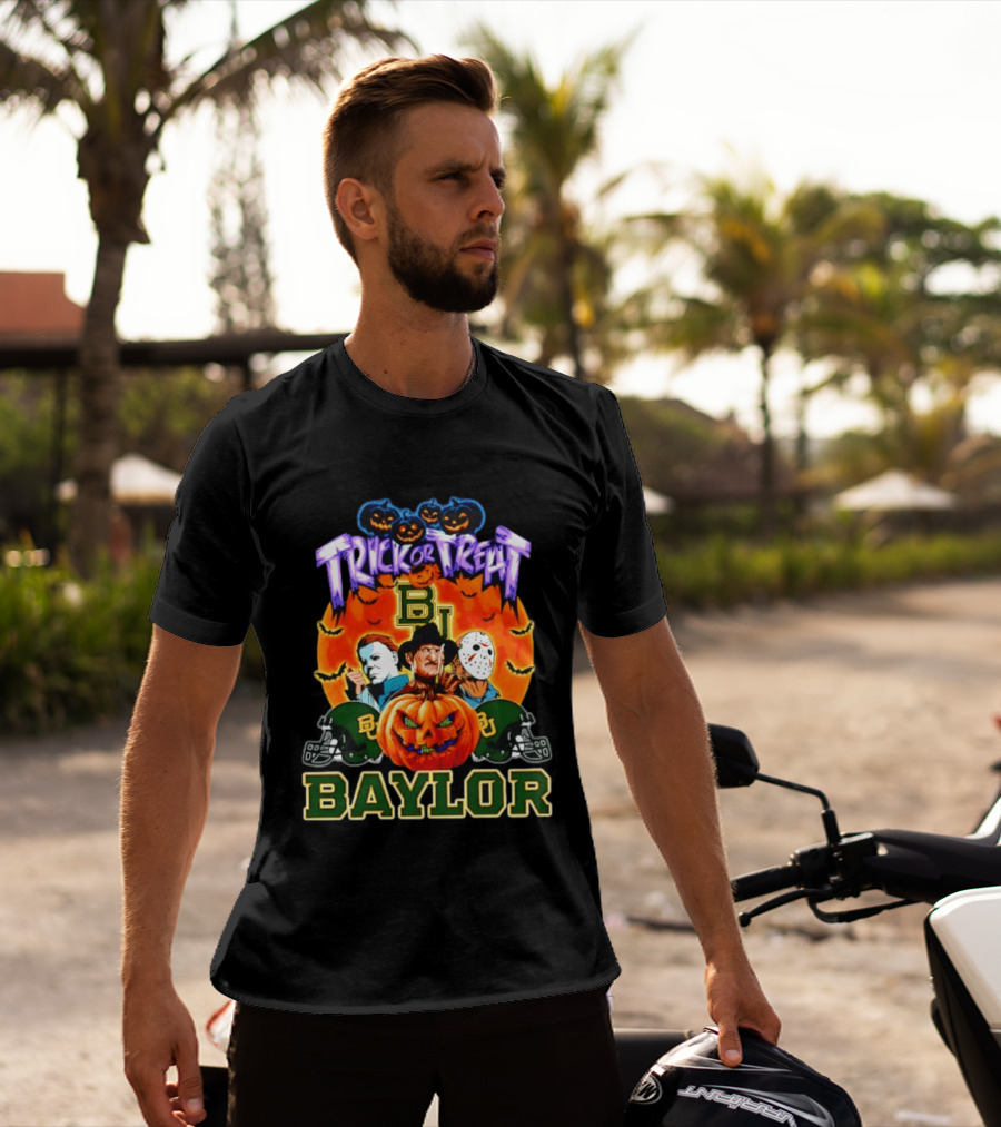 Baylor Bears Halloween 2026 Trick Or Treat Horror Characters T-Shirt
