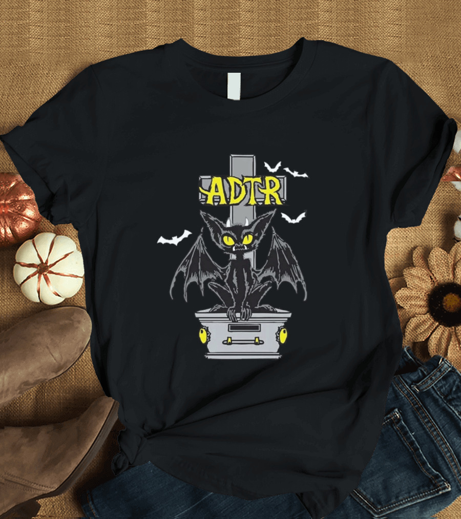 ADTR Halloween 2026 Dead And Buried Gargoyle With Bats T-Shirt