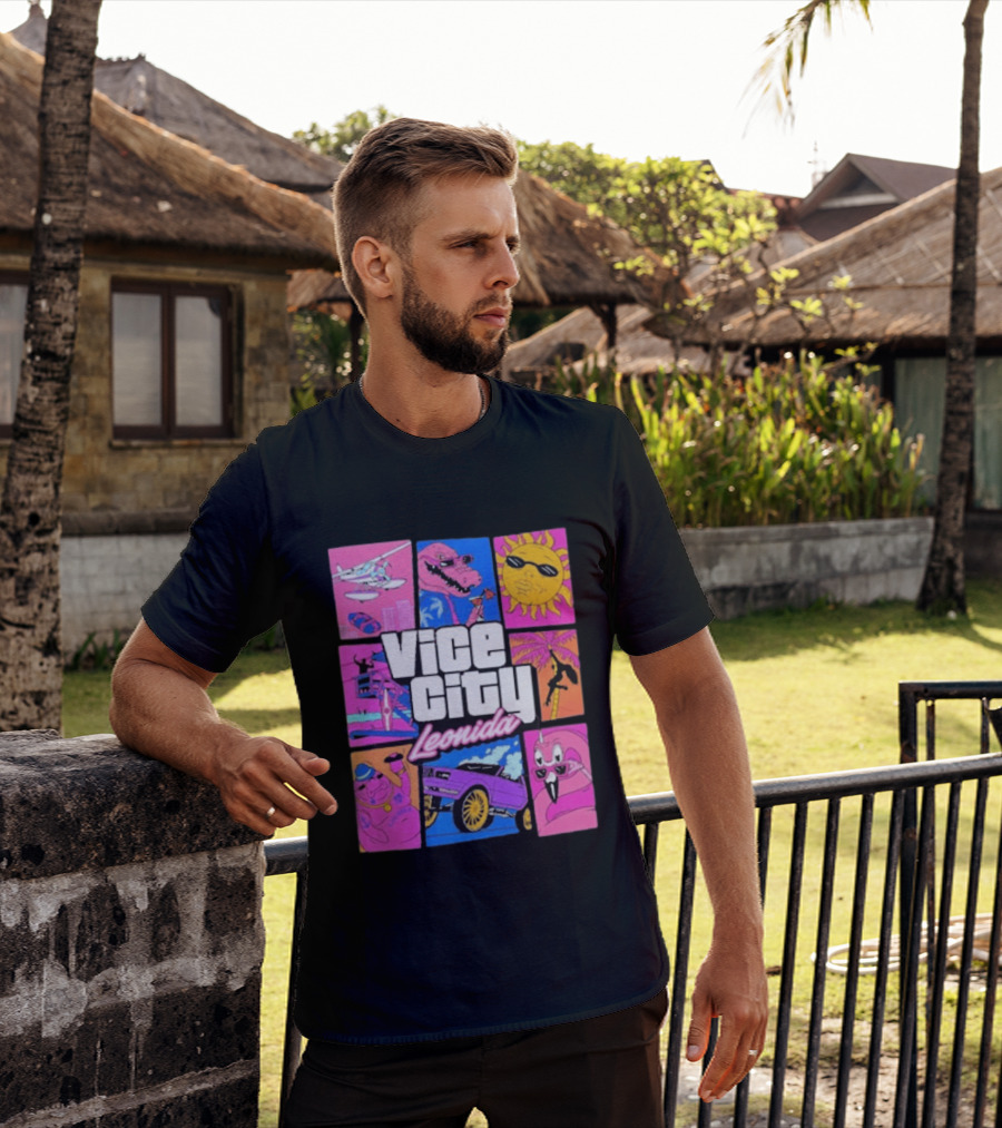 Vice City Leonida Sun Shades Crocodile Pink Car T-Shirt