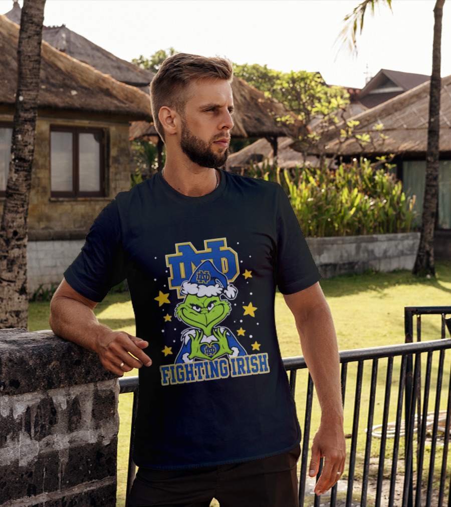 Notre Dame Fighting Irish Grinch Christmas ND T-Shirt