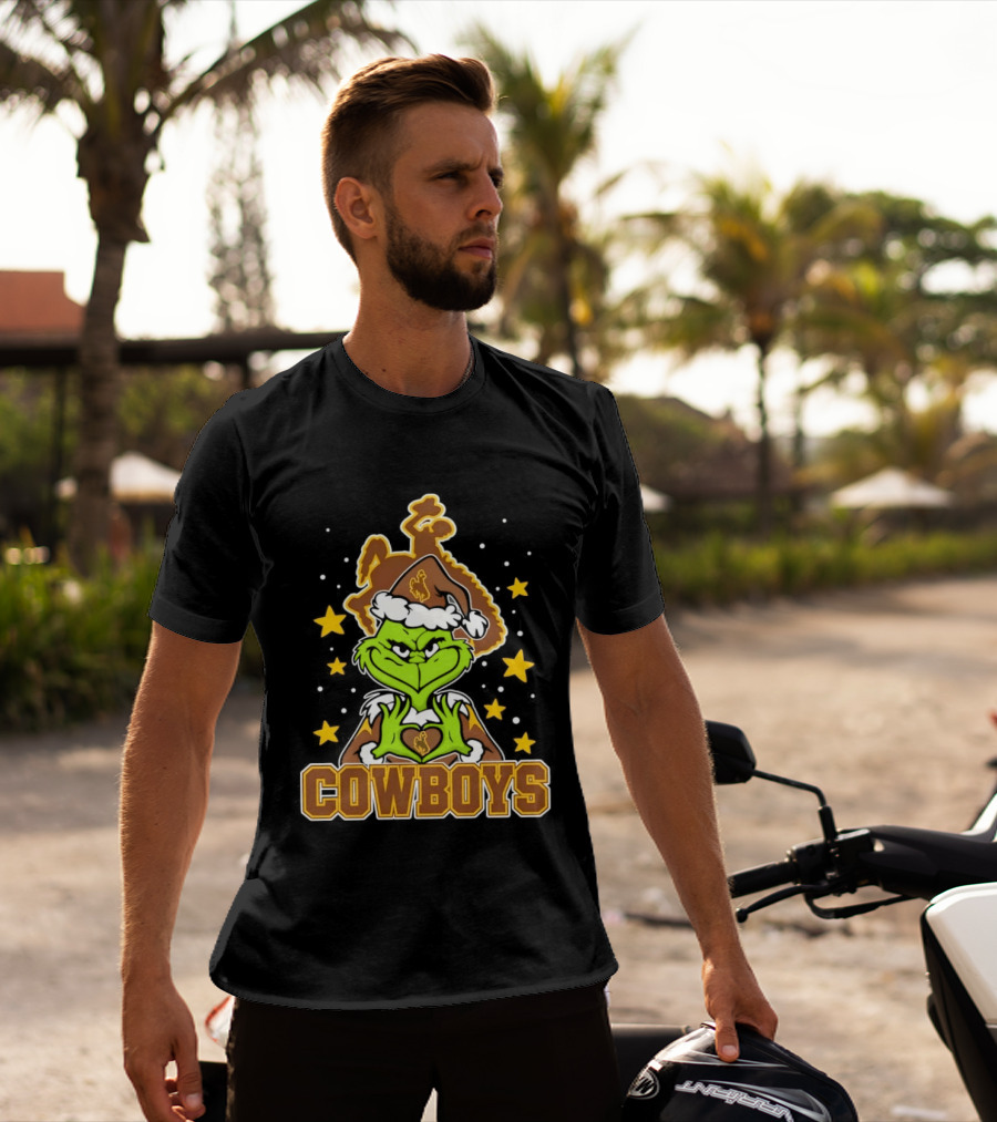 Grinch Cowboys Christmas Wyoming College Football T-Shirt
