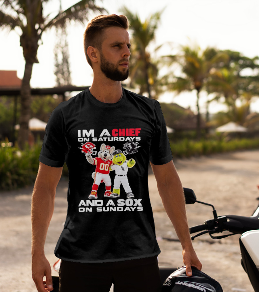 I'm A Chief On Saturdays And A Sox On Sundays Kansas City Chicago Mascots T-Shirt