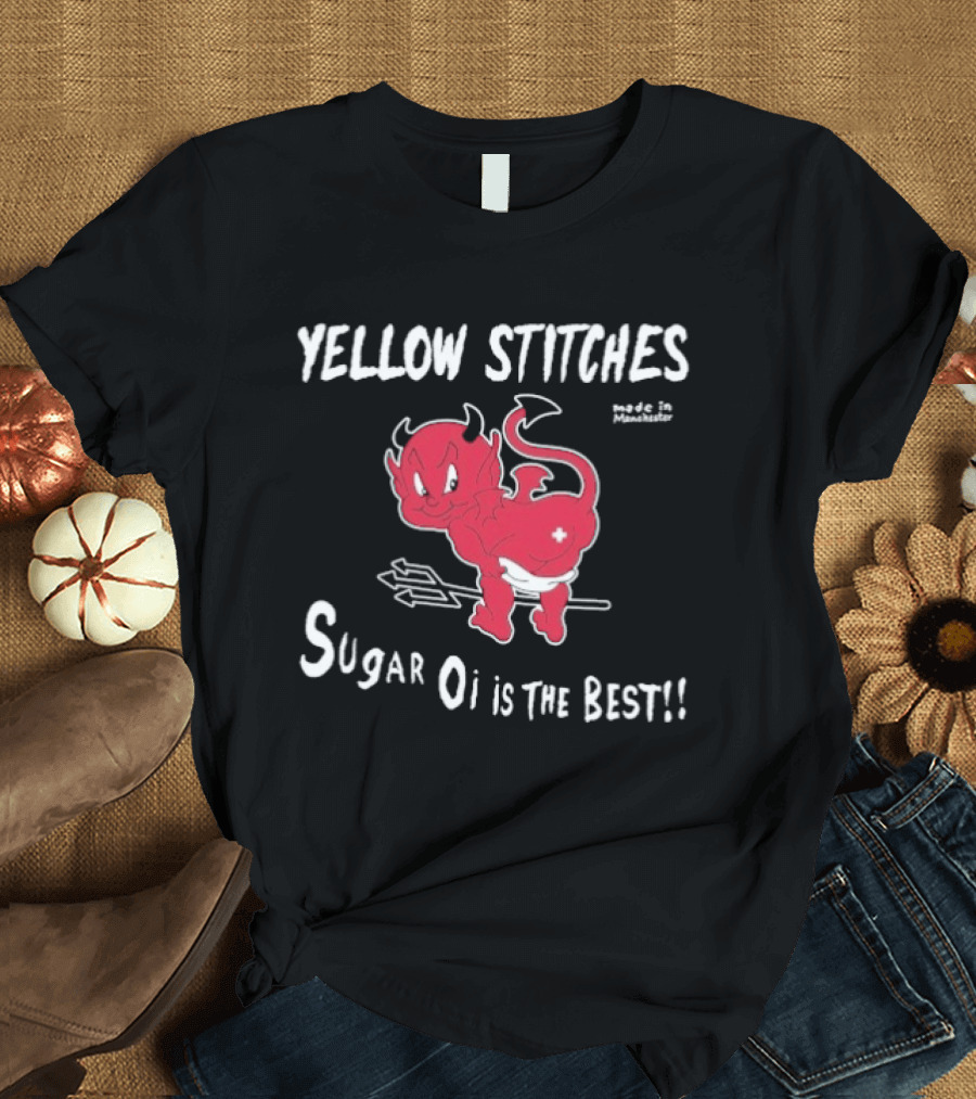 Yellow Stitches Sugar Oi Is The Best Devil T-Shirt