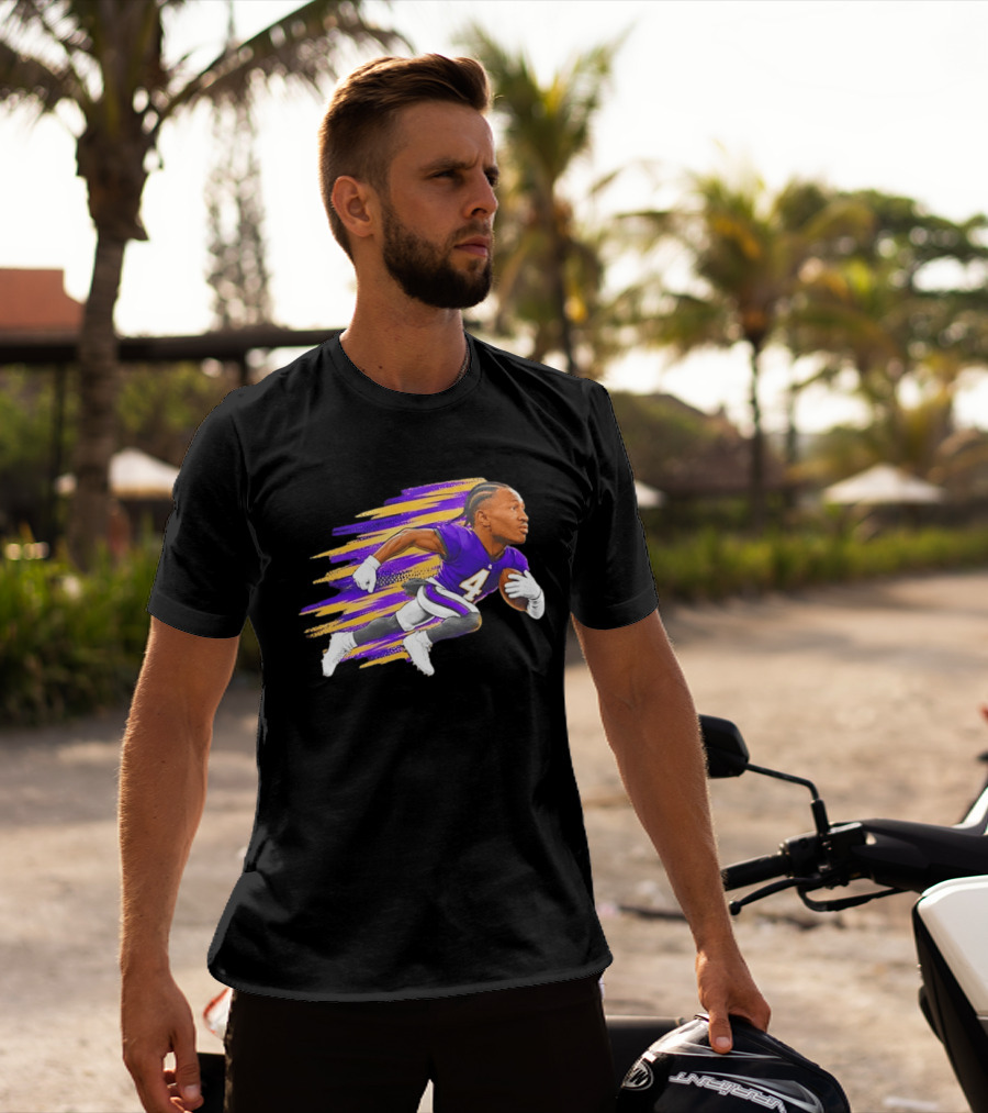 Baltimore Ravens Zay Flowers Run 4 Run NFL Cartoon T-Shirt