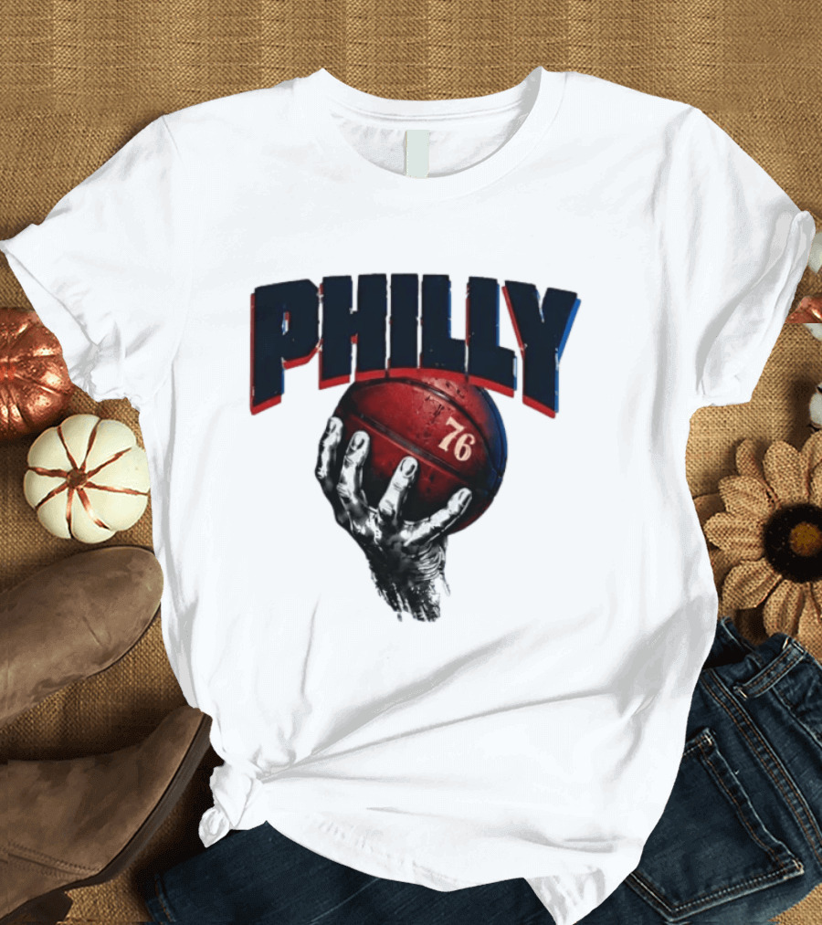 Philly Basketball 76 Hand T-Shirt