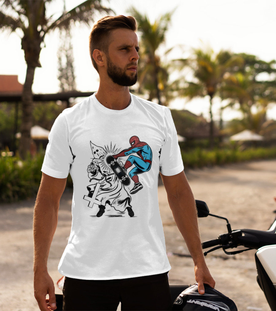 Spider Man Anti Racism Skateboard Pop Culture T-Shirt
