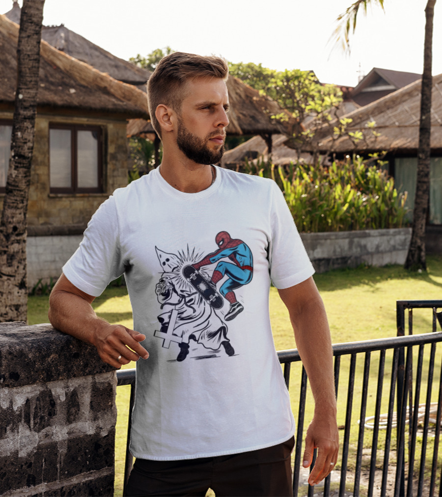 Spider Man Anti Racism Skateboard Pop Culture T-Shirt