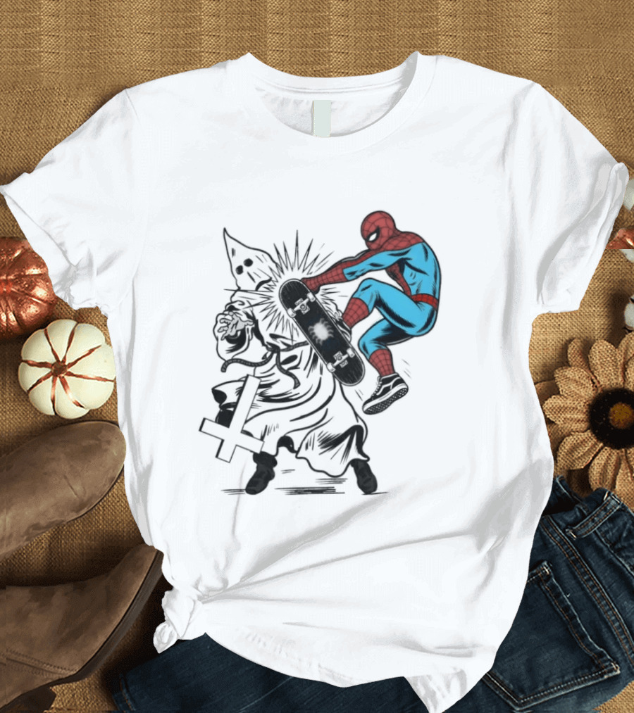 Spider Man Anti Racism Skateboard Pop Culture T-Shirt