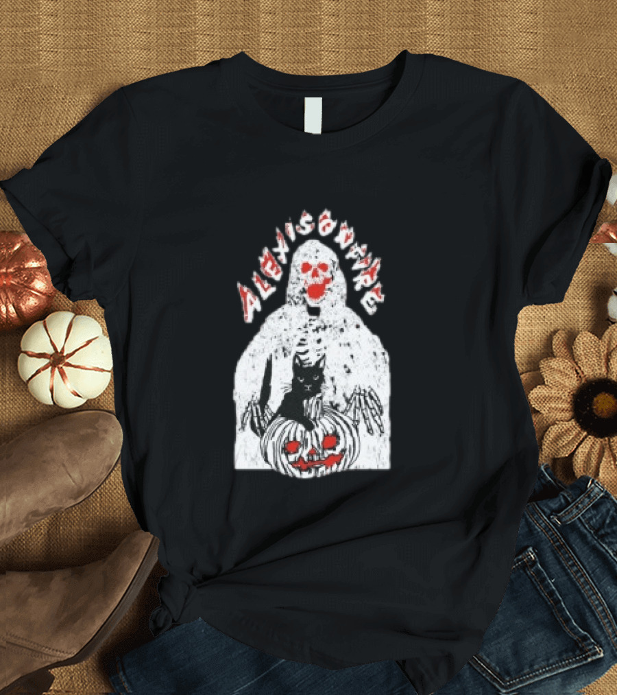 Alexisonfire Halloween Skeleton Cat Pumpkin Strange Things T-Shirt