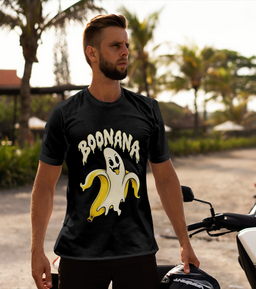 Boonana Spooky Ghost Pun Halloween Banana T-Shirt
