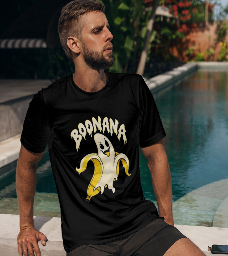 Boonana Spooky Ghost Pun Halloween Banana T-Shirt