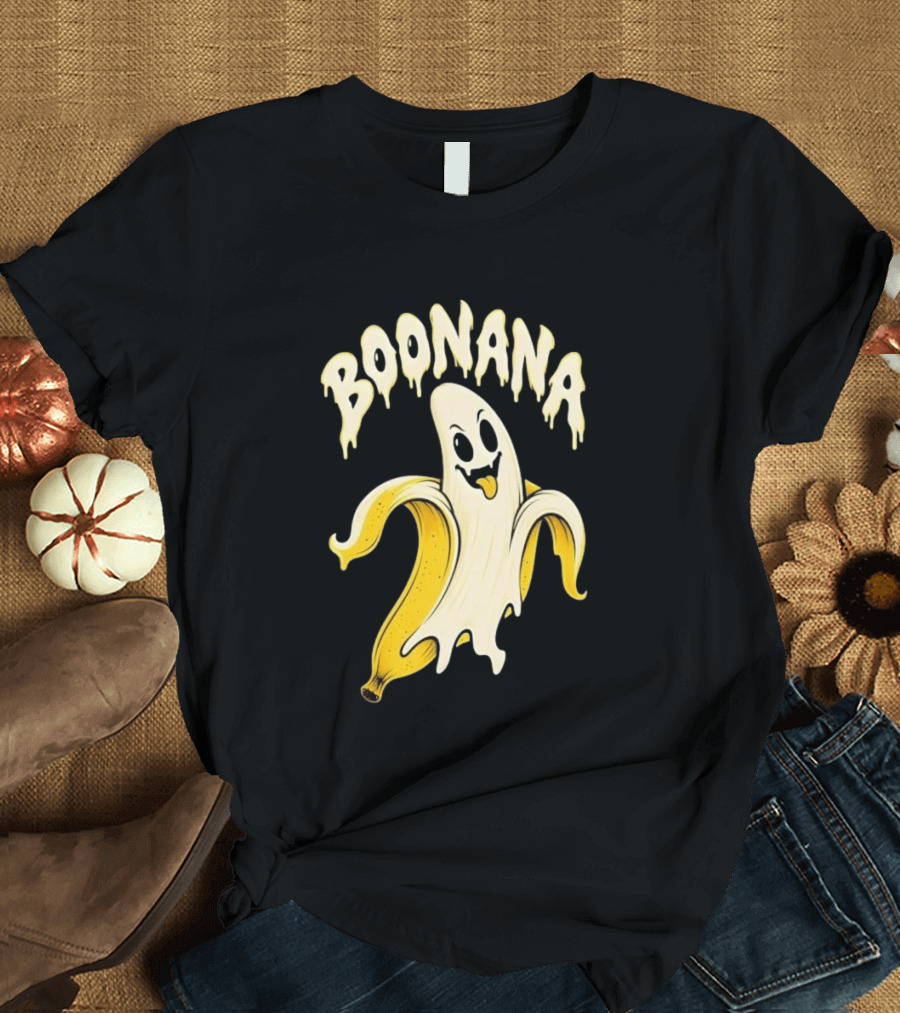 Boonana Spooky Ghost Pun Halloween Banana T-Shirt