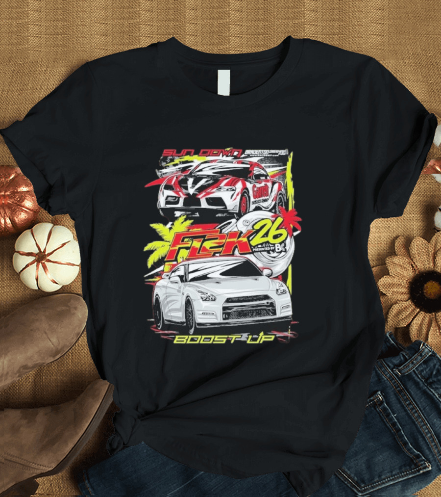 Cleetus McFarland Sun Down Boost Up Import FL2K26 Presented By BC Racing T-Shirt