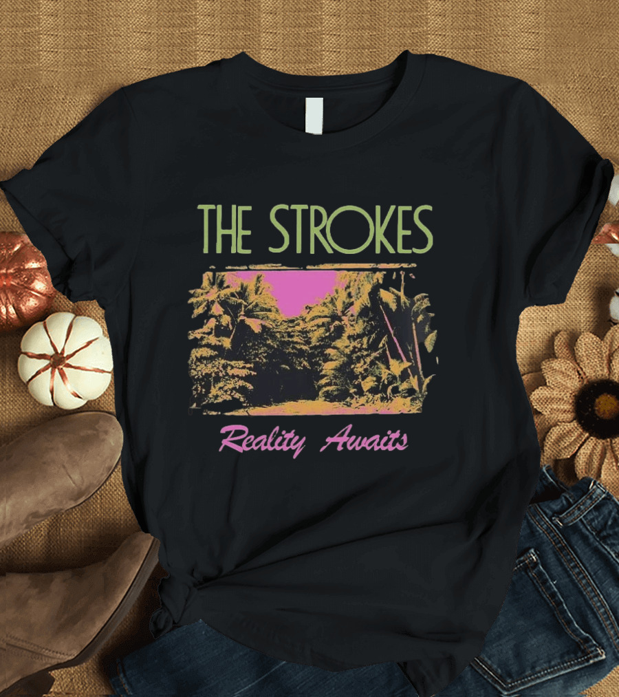 The Strokes Reality Awaits Tour 2026 Mal Pais Tropical Landscape T-Shirt