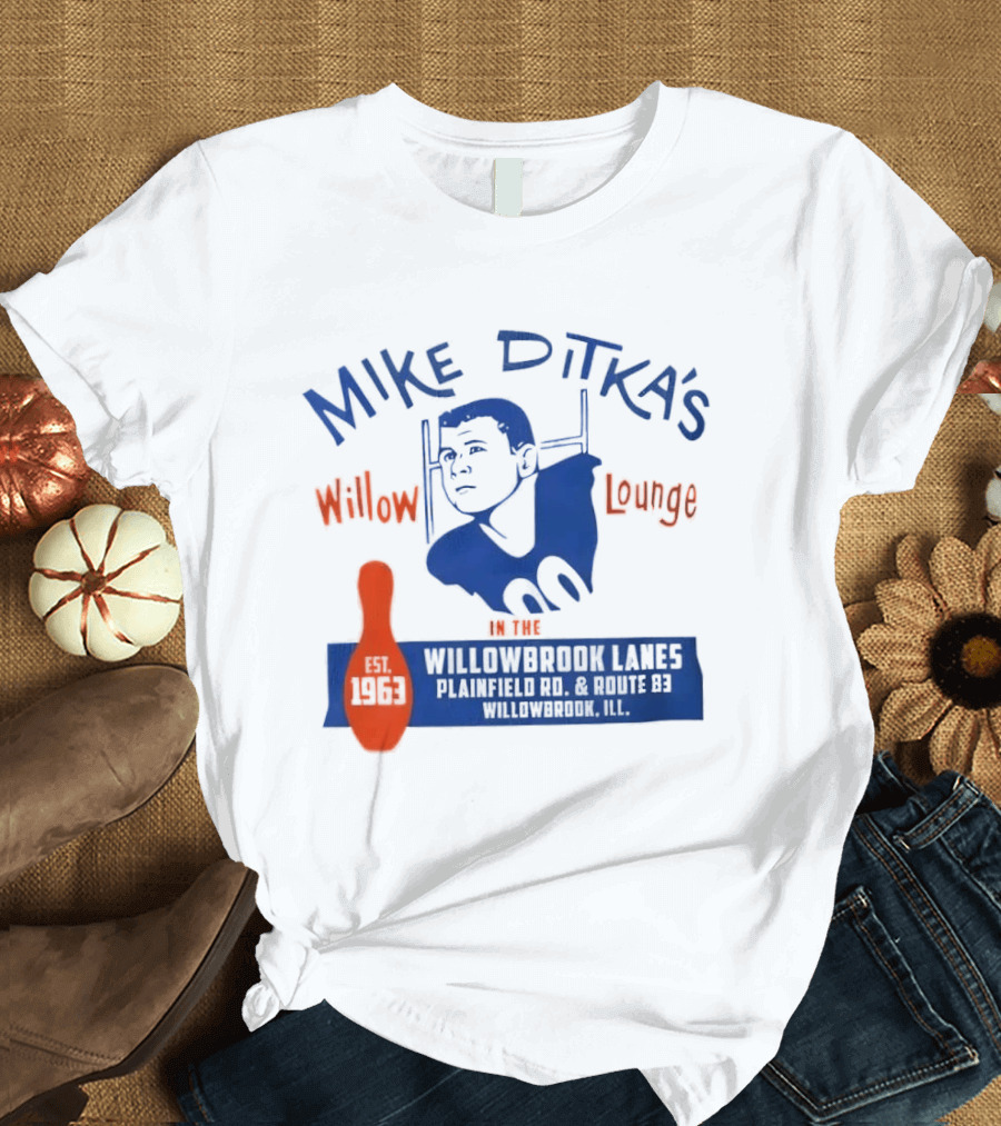 Mike Ditka's Willow Lounge Northwest Highway Chicago Retro Blue And Orange Appeal T-Shirt
