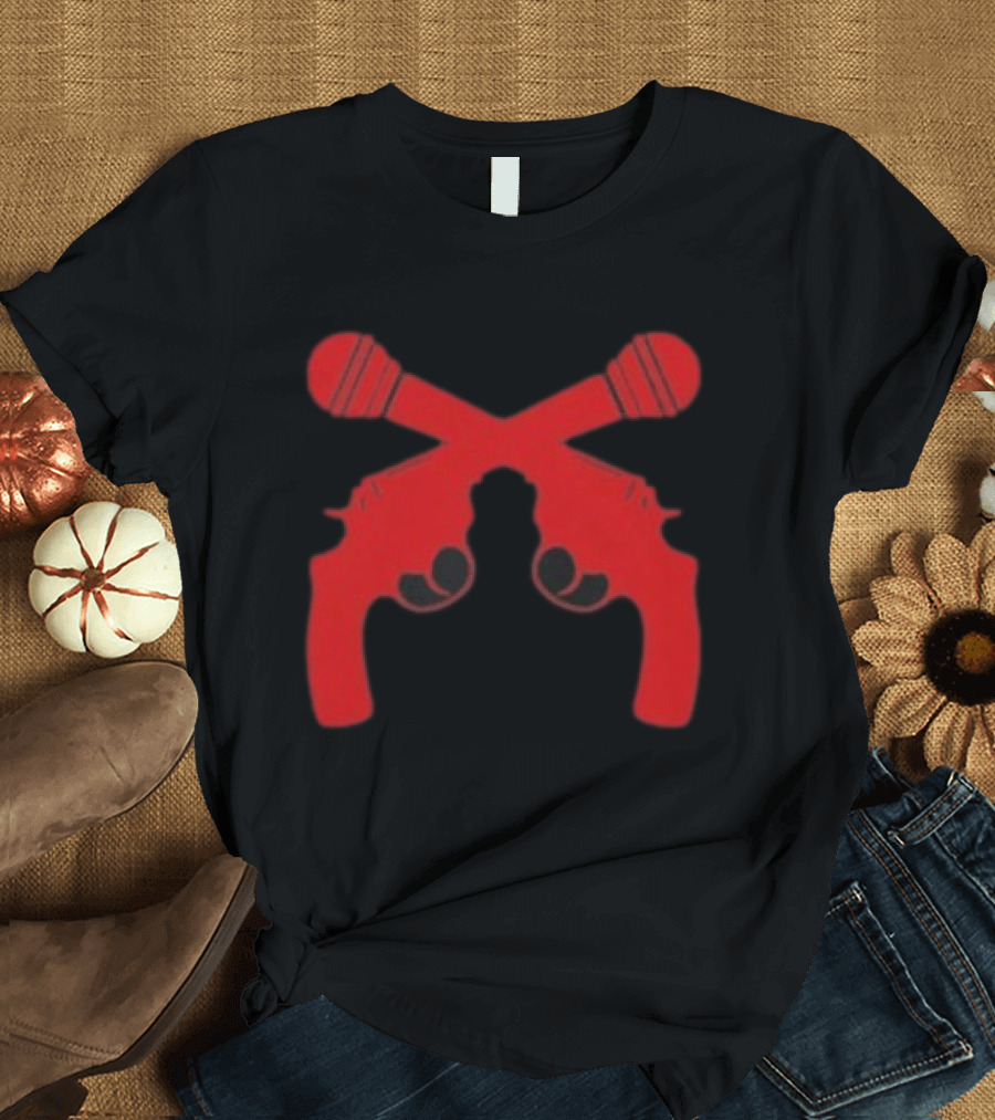 Kill Tony Ask Me About My Big Joke Book Microphones Crossed With Guns T-Shirt
