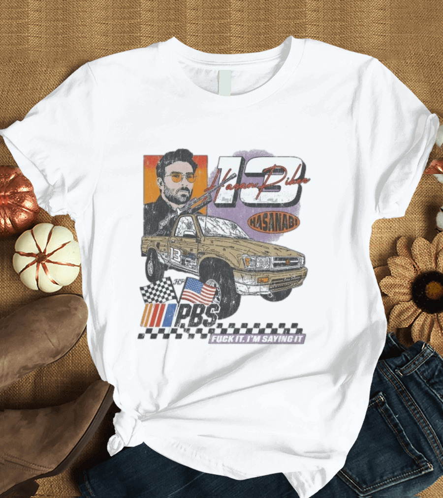 Hasan Piker Hasanabi 13 Racing Car Checkered Flag PRS USA Flag Comrade T-Shirt