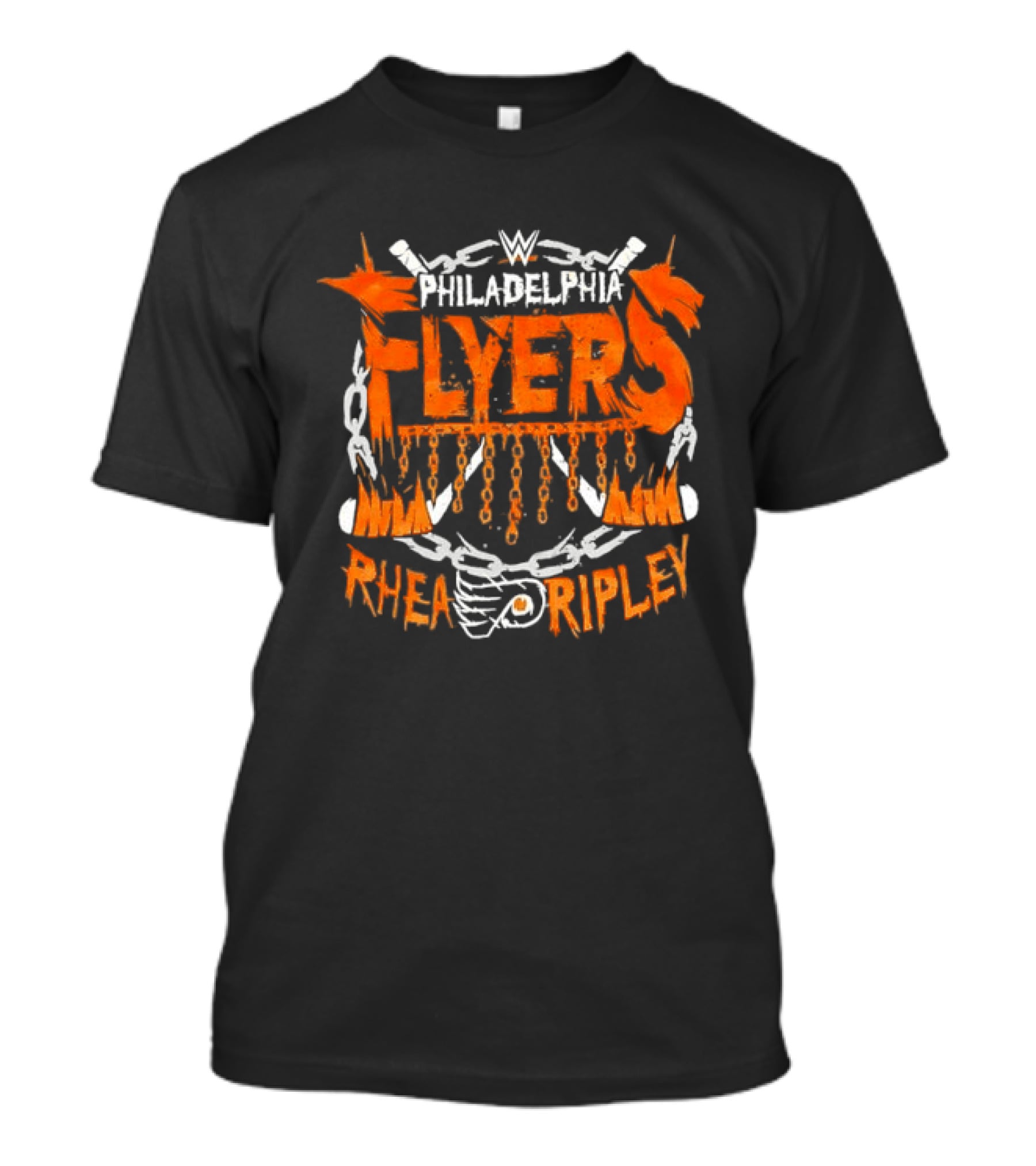 WWE Philadelphia Flyers Rhea Ripley Hockey Chains Flame T-Shirt