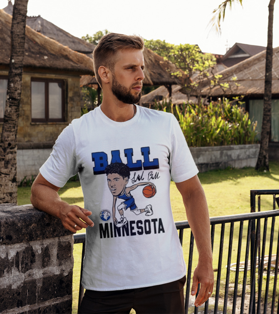 Minnesota Timberwolves LaMelo Ball Basketball Caricature T-Shirt