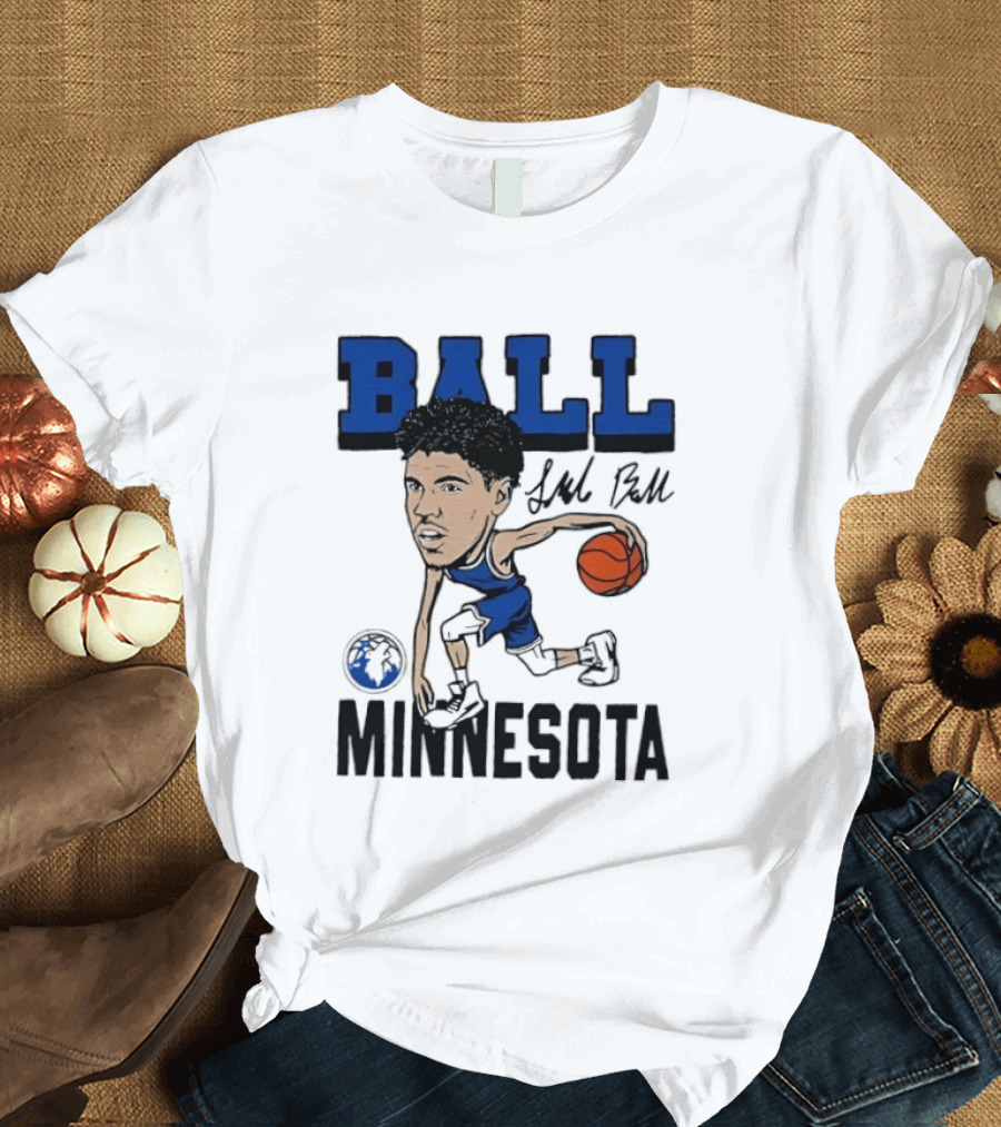 Minnesota Timberwolves LaMelo Ball Basketball Caricature T-Shirt