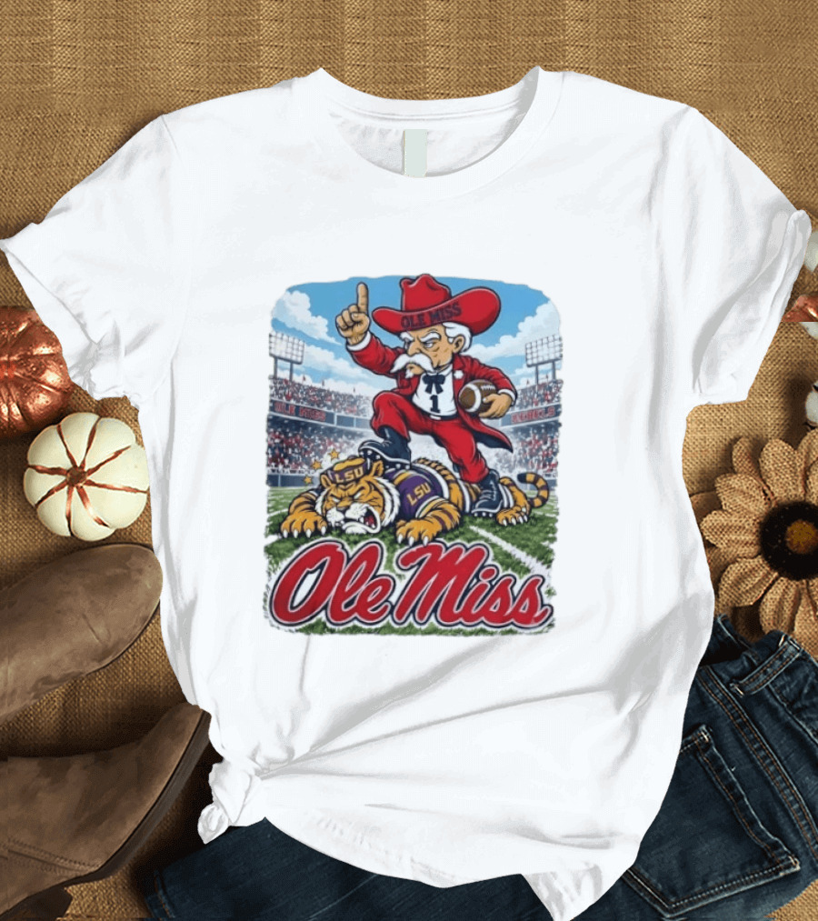 Ole Miss Rebels Triumph Over LSU Tigers Vintage Football Rivalry 2026 T-Shirt