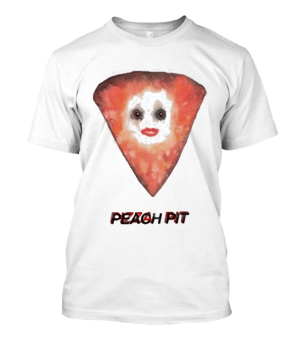 Peach Pit Pizza Slice Clown Face T-Shirt