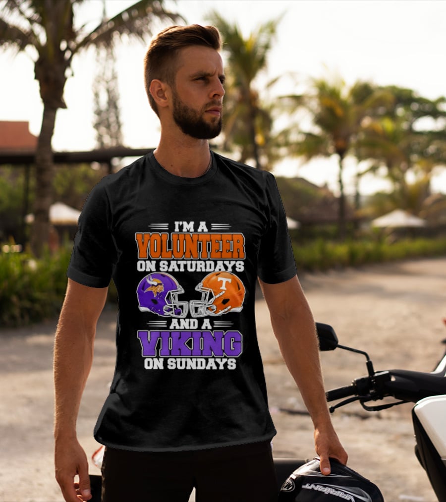 I'm A Volunteer On Saturdays And A Viking On Sundays Football Helmets T-Shirt