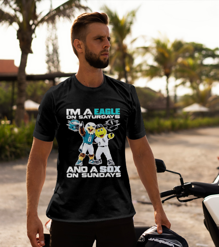 I'm An Eagle On Saturdays And A Sox On Sundays Football Baseball Mascots T-Shirt