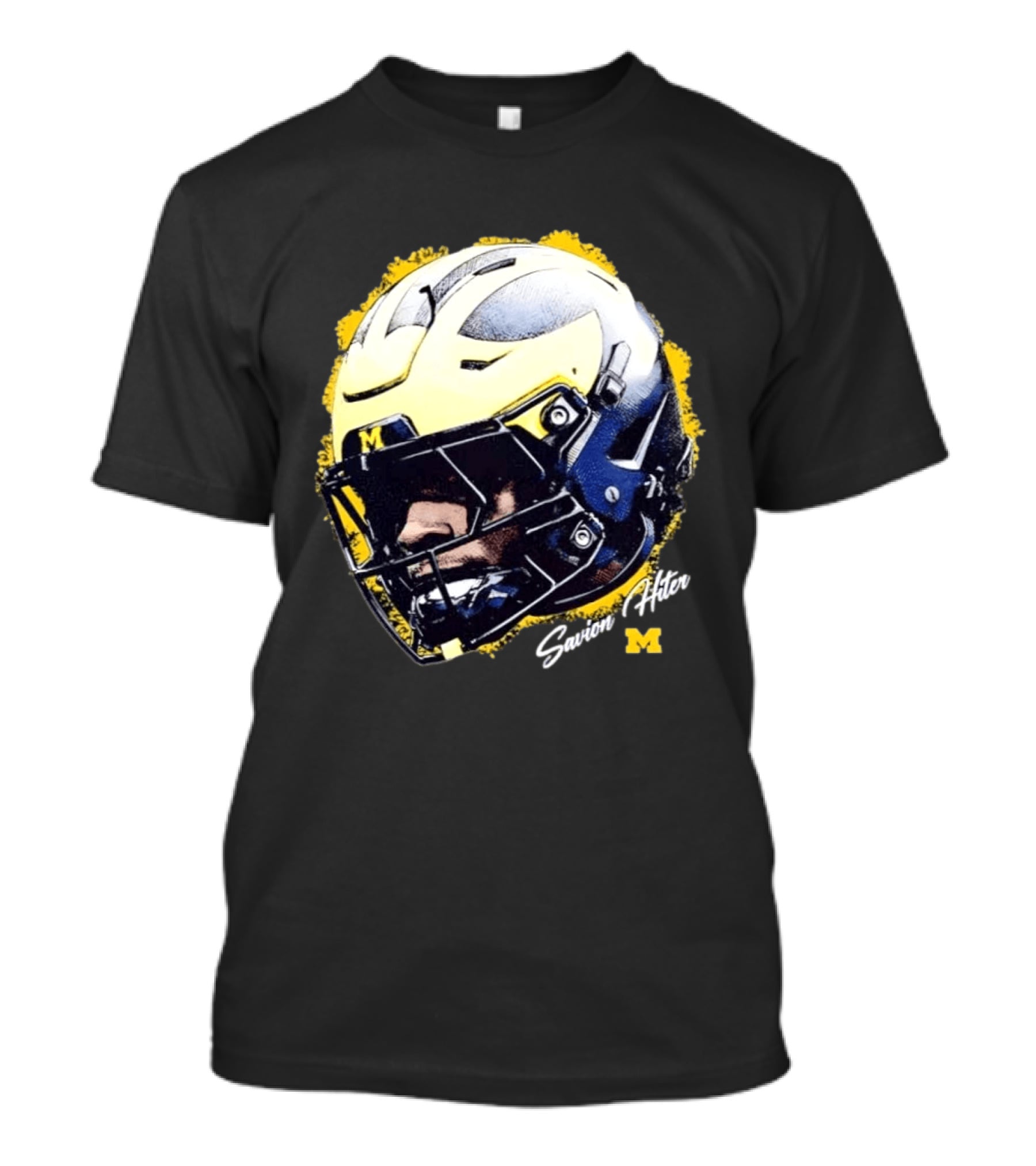 NCAA Football Michigan Wolverines Savion Hiter Game Face Helmet M T-Shirt