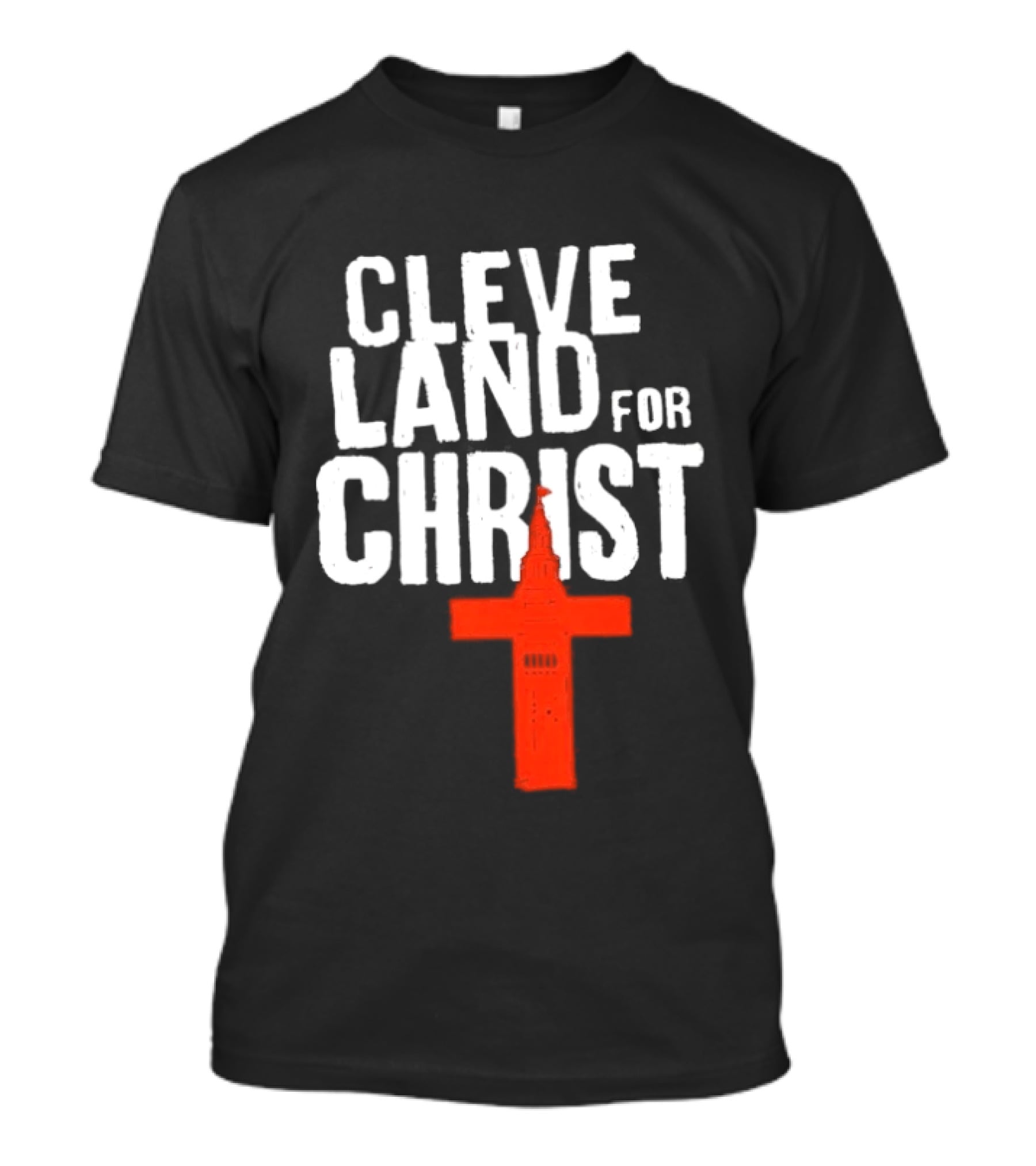 Cleveland For Christ Orange And Brown Terminal Tower Cross T-Shirt