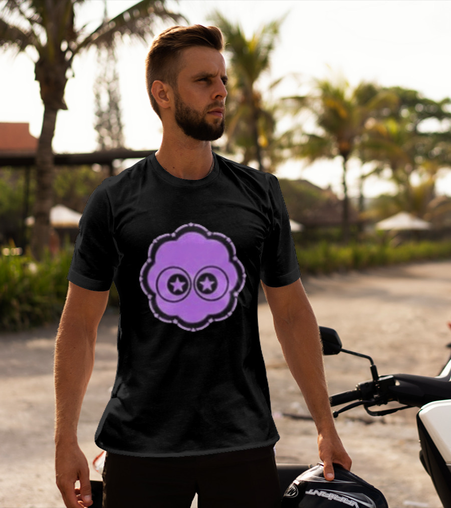 Ranboo Parti Pixel Bunny Star Eyes Purple T-Shirt