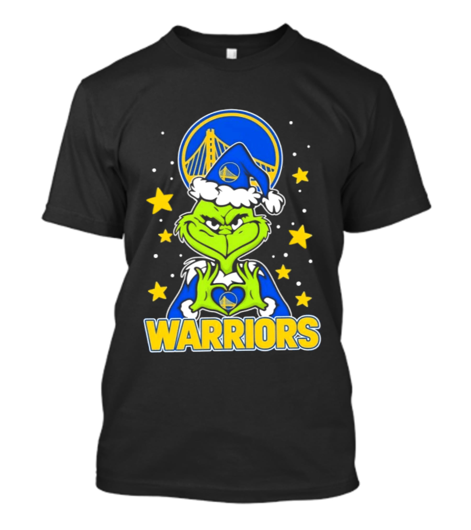 Golden State Warriors Christmas Grinch Snowflakes And Stars T-Shirt