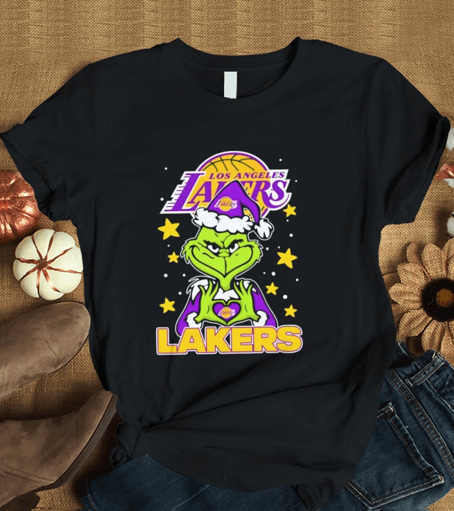 Los Angeles Lakers Christmas Grinch Festive NBA Fan Gear T-Shirt