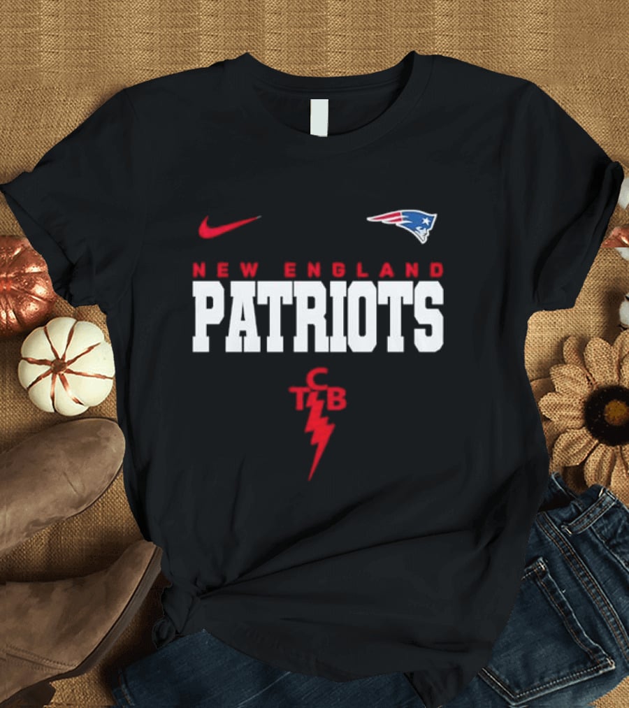 New England Patriots Elvis Presley TCB Lightning Bolt Nike T-Shirt