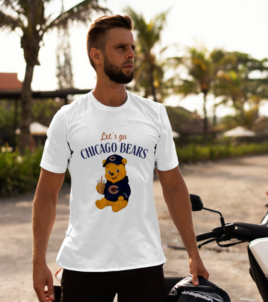 Winnie The Pooh Let's Go Chicago Bears Fan Gear T-Shirt