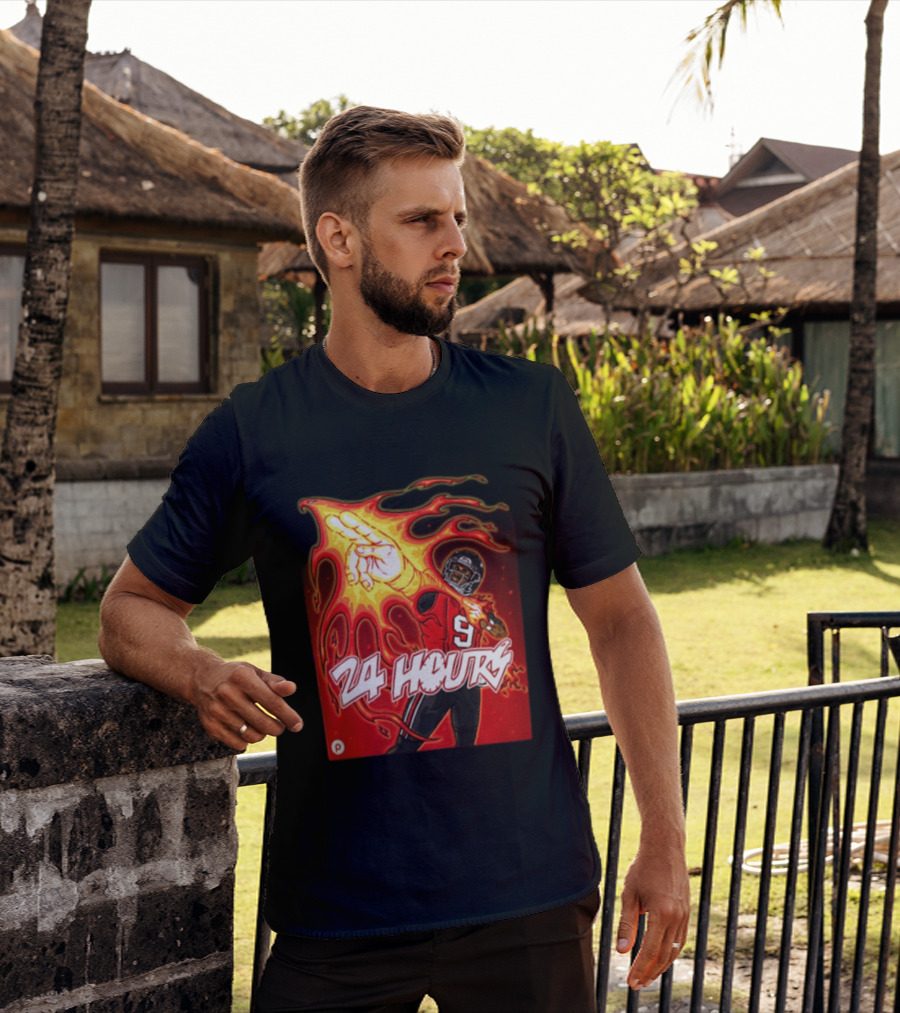 24 Hours Michael Penix Jr Atlanta Falcons NCAA Football 9 Flame T-Shirt