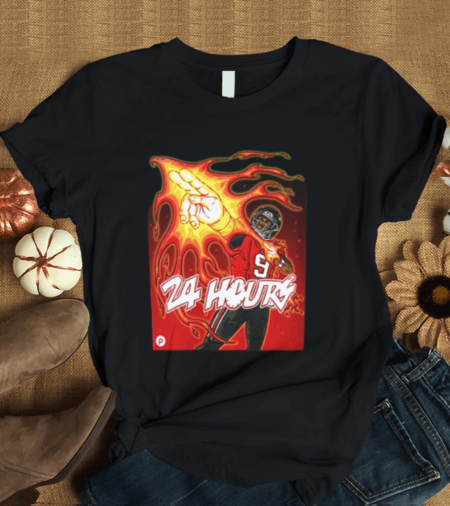 24 Hours Michael Penix Jr Atlanta Falcons NCAA Football 9 Flame T-Shirt