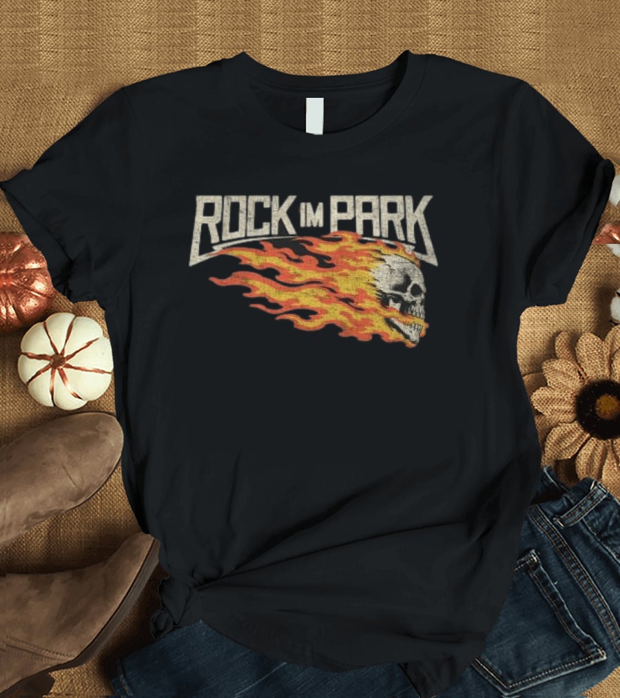 Rock Im Park Fire Skull Black Flame T-Shirt