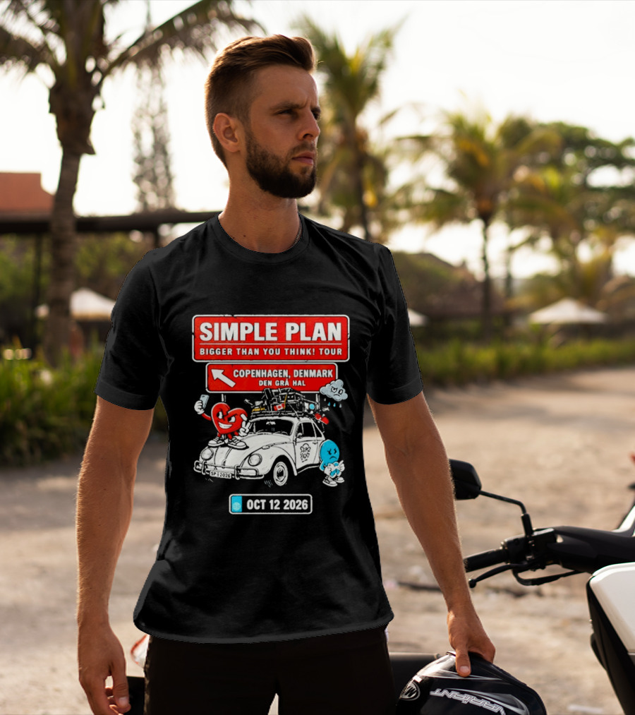 Simple Plan Bigger Than You Think Tour Copenhagen Denmark Oct 12 2026 T-Shirt