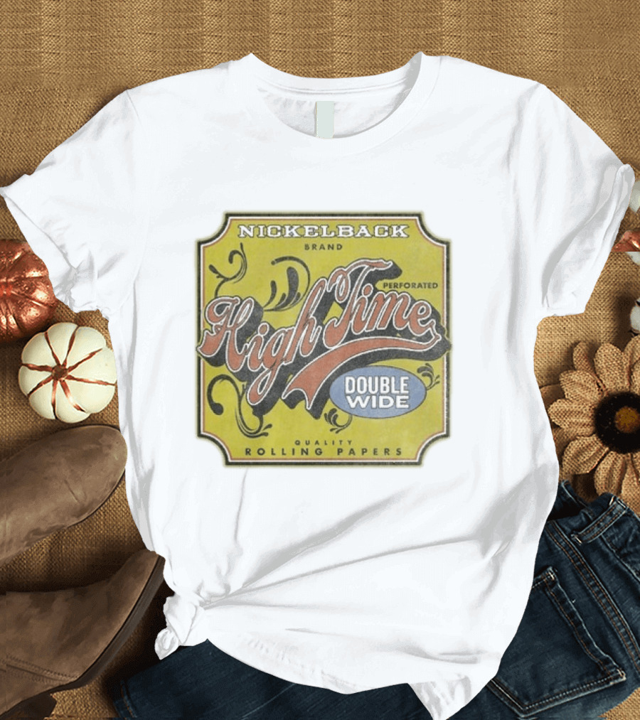 Nickelback Brand High Time Perforated Double Wide Rolling Papers T-Shirt
