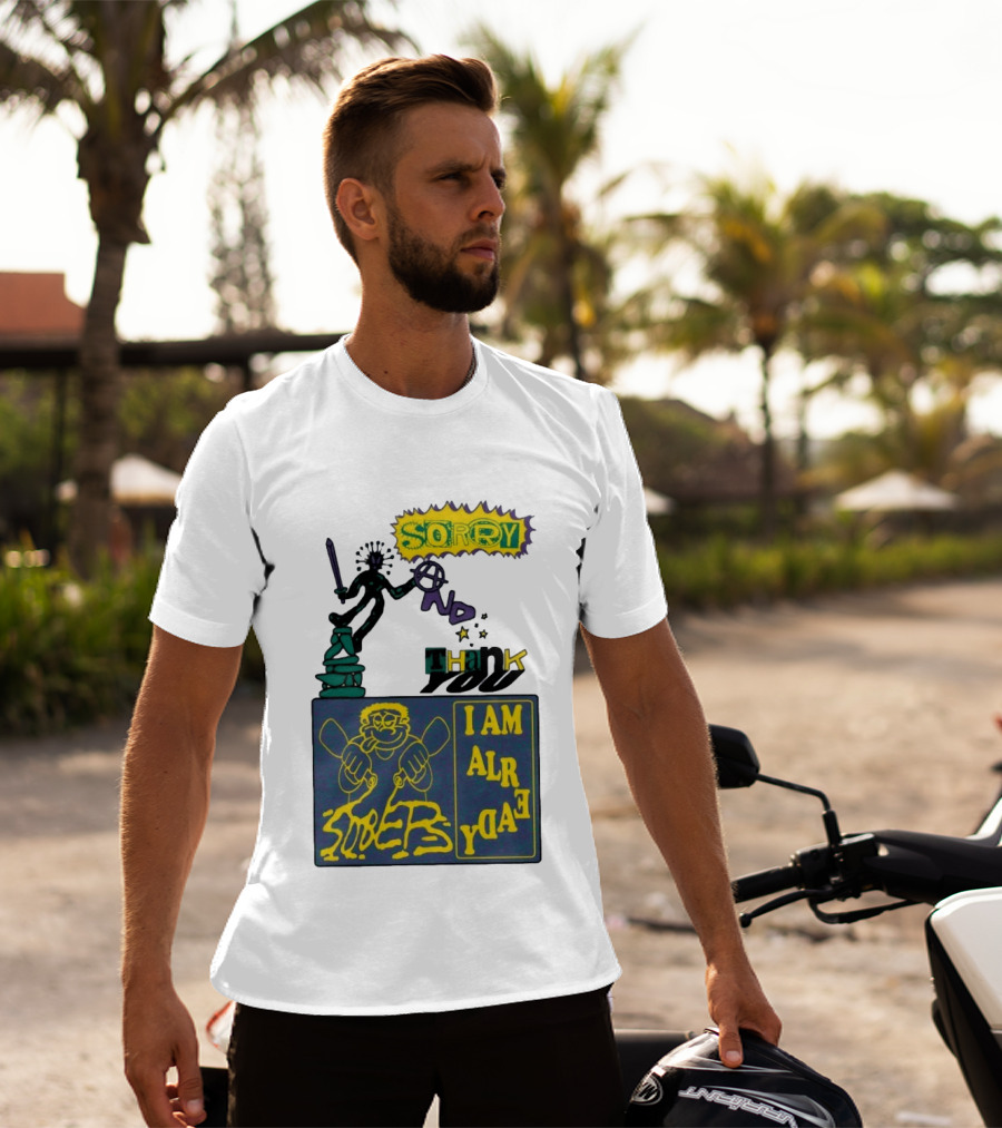 Sorry No Thank You I Am Already Sober Street Collage T-Shirt