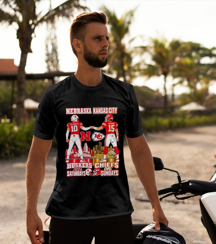 Nebraska Huskers Colandrea Saturdays Kansas City Chiefs Mahomes Sundays T-Shirt