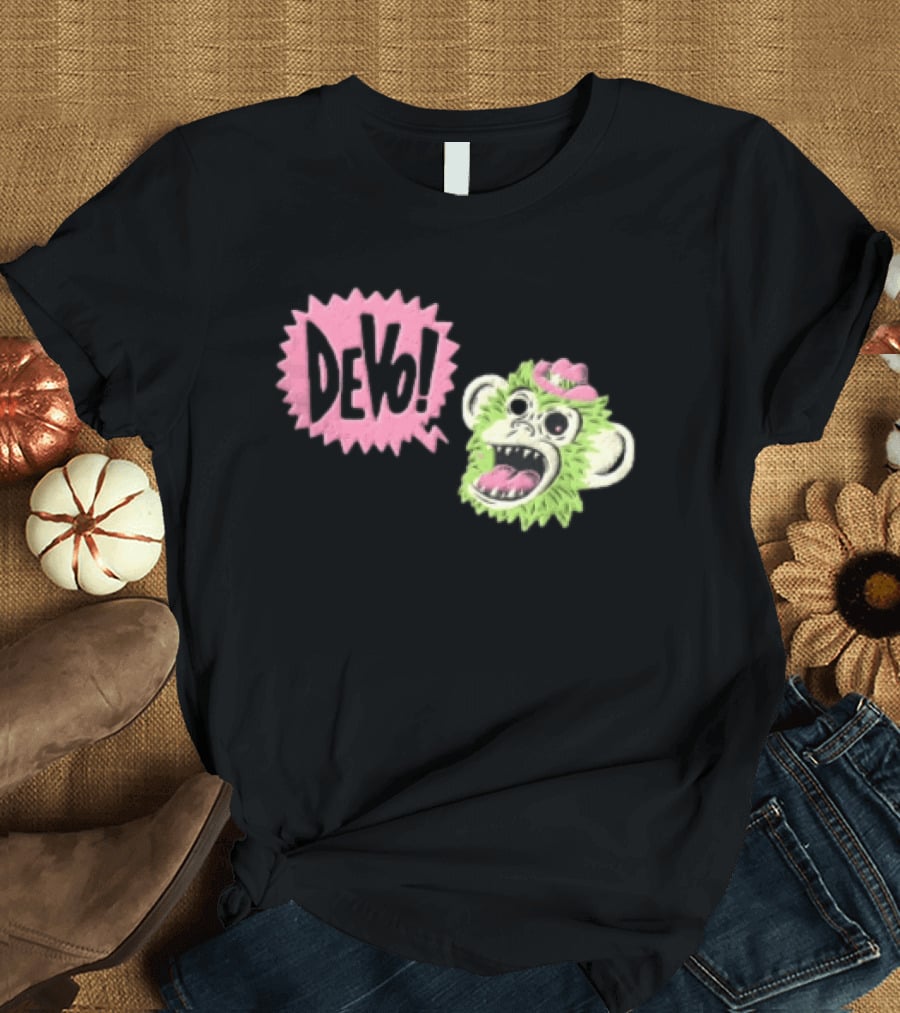 Devo Green Monkey Pink Hat T-Shirt