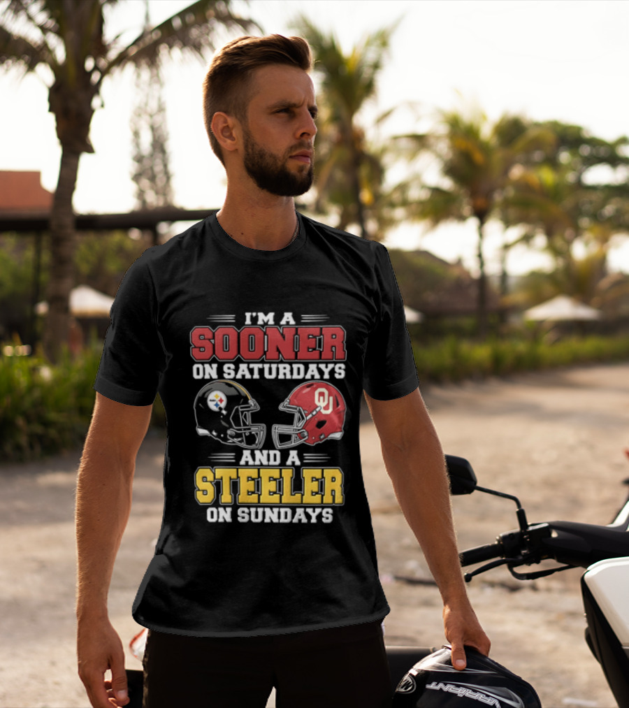 I'm A Sooner On Saturdays And A Steeler On Sundays OU And Pittsburgh Football Fan T-Shirt