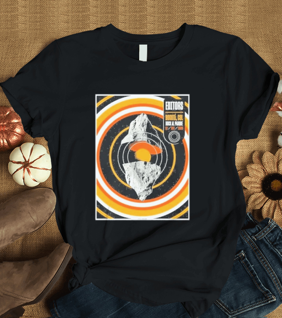 Editors Band Bogota Colombia Rock Al Parque October 12 2026 Concert Retro Circles And Mountain T-Shirt