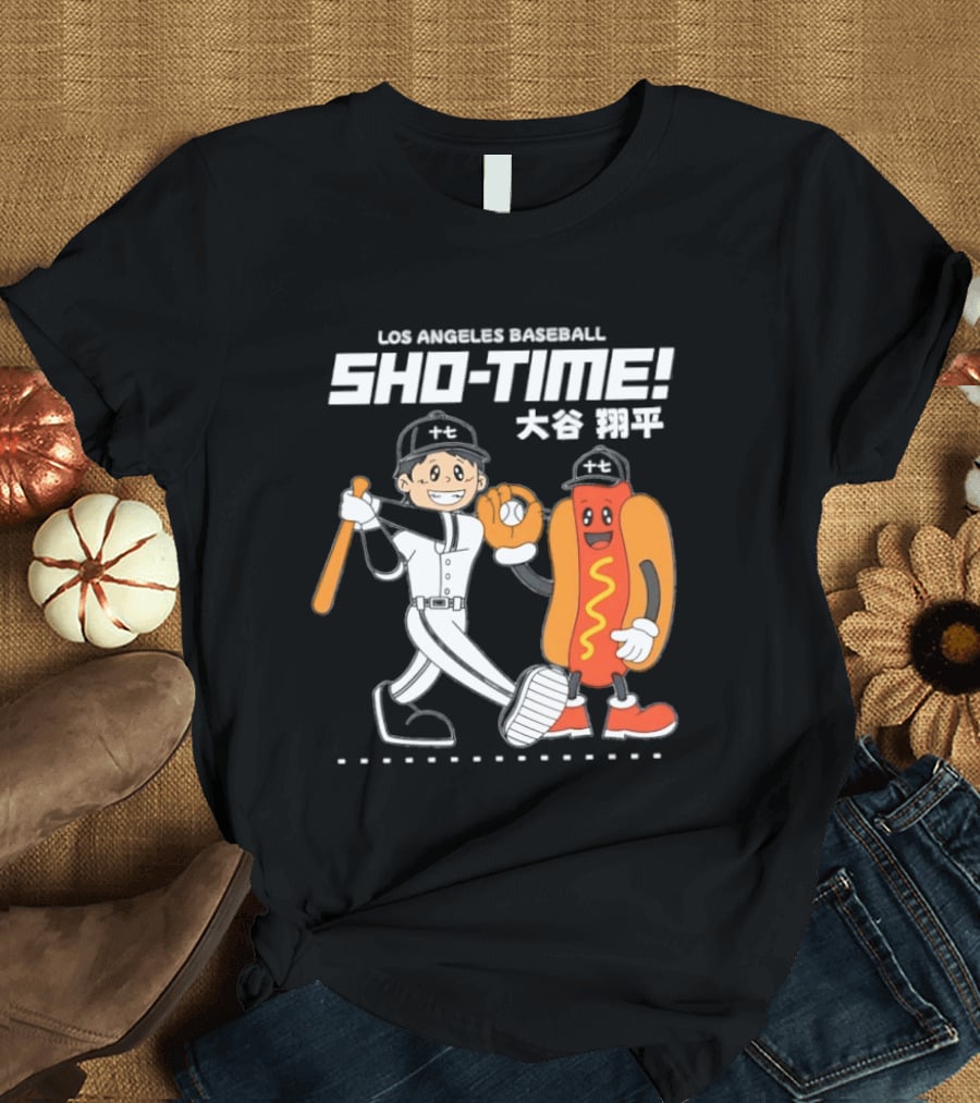 Los Angeles Baseball Sho Time Shohei Ohtani Hotdog T-Shirt