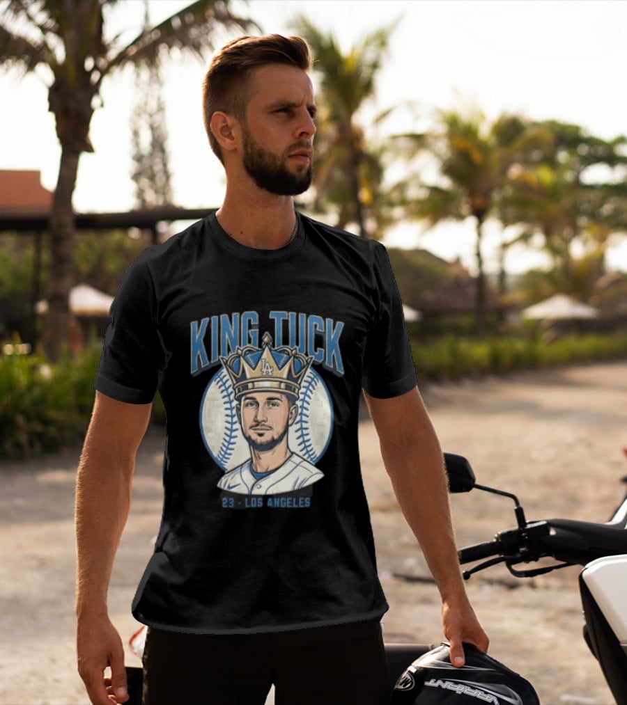 King Tuck Los Angeles Dodgers 23 Baseball Crown T-Shirt
