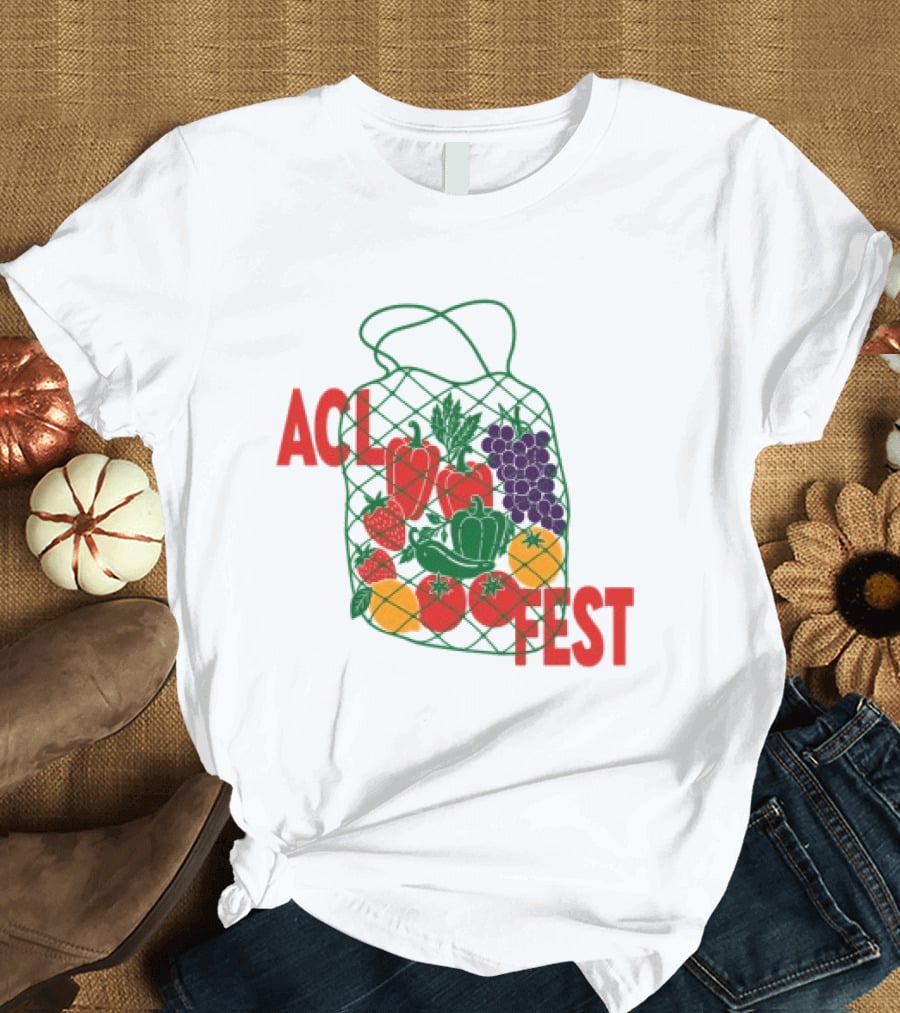 ACL Festival Women's Market Crop Top Lineup Veggie Bag T-Shirt