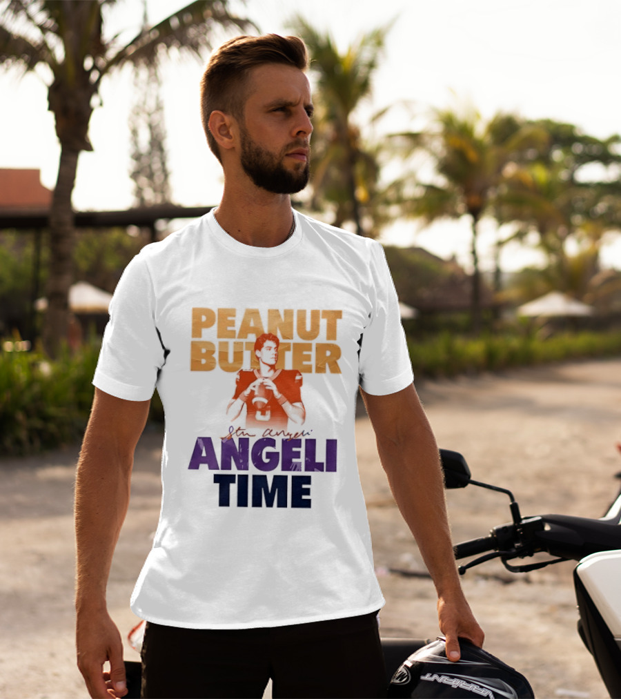 Peanut Butter Steve Angeli Time Football Player Holding Ball T-Shirt